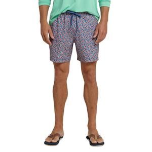NEW SOUTHERN TIDE paloma paradise swim trunk in aged denim